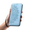 For Samsung Galaxy A36 Skin Feel Totem Embossed Leather Phone Case(Blue)