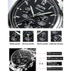 JIN SHI DUN 8750 Men Fashion Waterproof Luminous Mechanical Watch(Silver Black)