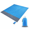 Polyester Waterproof Plaid Cloth Pocket Picnic Mat Outdoor Camping Beach Mat, Size: 2.1 x 2m(Blue + Gray)