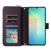 For Samsung Galaxy A06 Nine-card Slots Zipper Wallet Bag Leather Phone Case(Dark Purple)