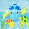 Cartoon Turtle Shape Clockwork Toy Babies Bathing Play Water Toy Children Educational Toy(Light Blue)