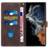 For Samsung Galaxy S22 Ultra 5G Grid Stitching Leather Phone Case with Lanyard(Brown)