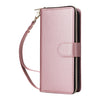 For Samsung Galaxy S22 5G Nine-card Slots Zipper Wallet Bag Leather Phone Case(Rose Gold)