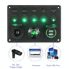 RV Yacht Car Combination Cat Eye Switch Dual USB Car Charging Control Panel With Voltmeter (Green Light)
