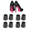 4 Pairs Noise Cancelling Heel Covers Anti-Slip High Heels Protective Caps, Size:M(Black)