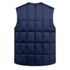 White Duck Down Jacket Vest Men Middle-aged Autumn Winter Warm Sleeveless Coat, Size:XXL(Blue)