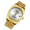 FNGEEN 7008 Men Fashion Diamond Dial Watch Couple Watch(Full Gold White Surface)