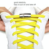 1 Pair SLK28 Metal Magnetic Buckle Elastic Free Tied Laces, Style: Silver Magnetic Buckle+Khaki Shoelaces
