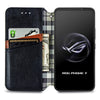 For ASUS ROG Phone 7 Cubic Grid Pressed Magnetic Leather Phone Case(Black)