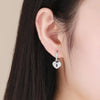 Key Lock Earrings S925 Sterling Silver Platinum-plated Simple Earrings