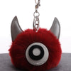 3 PCS Cartoon Croissant Hair Ball Keychain Pendant Bag Car Pendant(Wine Red)