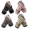 1 Pair WZ-204 Outdoor Warm And Windproof Thickened Cycling Sports Anti-fall Gloves, Size: Free Code(Black Pink)