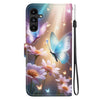 For Samsung Galaxy A15 Crystal Texture Colored Drawing Leather Phone Case(Butterfly Love Flower)