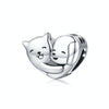 S925 Sterling Silver Kitten Puppy Heart-shaped Beads DIY Bracelet Necklace Accessories
