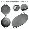 35cm Cast Iron Threaded Grill Pan Outdoor Non-Stick Frying Pan Uncoated Teppanyaki Pot