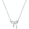 925 Sterling Silver Bowknot Necklace Women All-Match Simple Jewelry(Silver)