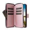 For Samsung Galaxy A26 Nine-card Slots Zipper Wallet Bag Leather Phone Case(Rose Gold)