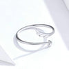 S925 Sterling Silver Angel Wings Open Ring White Gold Plated Open Ring