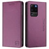 For Samsung Galaxy S20 Ultra RC01 Dual-Folded Magnetic Suction RFID Leather Phone Case(Violet)