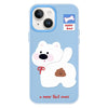 For iPhone 13 Skin Feeling Jelly TPU Hybrid PC Phone Case(Pooping Puppy Blue)