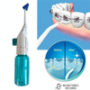 Dental Oral Irrigator Portable Water Flosser Water Teeth Mouth Clean Oral Jet Nasal Cleaner(White and Blue)