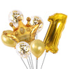 2 PCS Birthday Baby Children Golden Crown Aluminum Film Number Balloon Set Wedding Scene Decoration(Number 1)