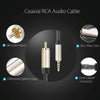 UGREEN 3.5mm to RCA Audio Cable Xiaomi Mi 1/2 TV Digital SPDIF Cable, Length: 1m (Black)