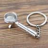 Mini Metal Keychain Coffee Utensils Decorative Pendant, Style: Handle Silver
