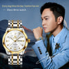 OLEVS 5513 Men Business Luminous Waterproof Quartz Watch(White + Gold)