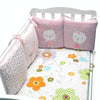 Crib Perimeter Embroidery Bunny Bedding Baby Cotton Anti-collision, Size:30 x 30 cm(Pink Six-piece Suit)