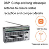 BAIJIALI BJL-1202AC Two Bands Retro Radio Portable Outdoor Large-capacity Storage Volume Speaker Player(Silver)