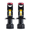 N3 1 Pair H4 Car Fisheye Bifocal LED Headlight(Black)