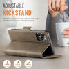 For iPhone 11 Pro AutSpace A11 Side Buckle MagSafe Magnetic RFID Phone Leather Case(Coffee)