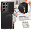 For Samsung Galaxy S25 Ultra 5G Crossbody Lanyard Zipper Wallet Leather Phone Case(Black)