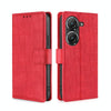 For Asus Zenfone 9 Skin Feel Crocodile Magnetic Clasp Leather Phone Case(Red)