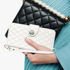 For Samsung Galaxy A06 5G Rhombic Texture Flip Leather Phone Case with Lanyard(White)