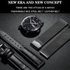 BINBOND B3820 30M Waterproof Ultra-thin Quartz Luminous Starry Watch, Color: Black Leather-Black-Black