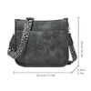 013 Leopard Strap PU Leather Single-shoulder Waterproof Crossbody Tote Bag(Grey)