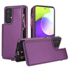 For Samsung Galaxy S20 Double Flap Zipper RFID Leather Phone Case with Short Lanyard(Dark Purple)