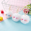 3pcs Blush Cat Plush Pendant Cute Schoolbag Keychain, Size: 8cm(Pink Eyes)