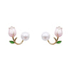 Temperament Ladies Light Luxury Pearl Double Layer Earrings Diamond Earrings, Specification:EH1490