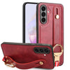 For Samsung Galaxy A36 5G Wristband Leather Back Phone Case(Red)