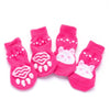Pink Rabbit Anti-Slip Dog Socks (4 Pack, M)