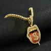 Skull Lips Tongue Pendant Single Row Necklace(Gold + Red)