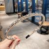 Gold Trim Crystal Hoops All-Match Hair Accessories Headband Non-Slip Crystal Headwear(2 Silver Gray)