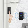 Wireless Doorbell with Temperature Display, 150m Range, EU Plug (Black)