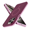 For iPhone 13 Pro Shockproof MagSafe Armor PC Hybrid TPU Phone Case(Wine Red+Light Pink)