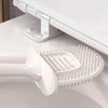 Wall-mounted Toilet Brush and Holder Set Odorless Design with Lid Bathroom Cleaning Kit(White)