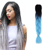 Fashion Color Gradient Individual Braid Wigs Chemical Fiber Big Braids, Length: 60cm(53 Black+Sky Blue)