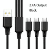 2 PCS ZZ034 USB To 8 Pin + USB-C / Type-C + Micro USB 3 In 1 Fast Charging Cable, Style: Mini-Black